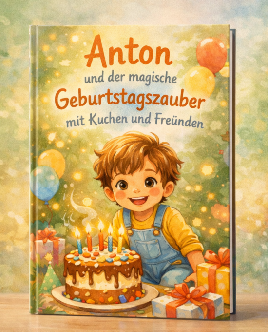 Anton und der magische Geburtstagszauber mit Kuchen und Freunden