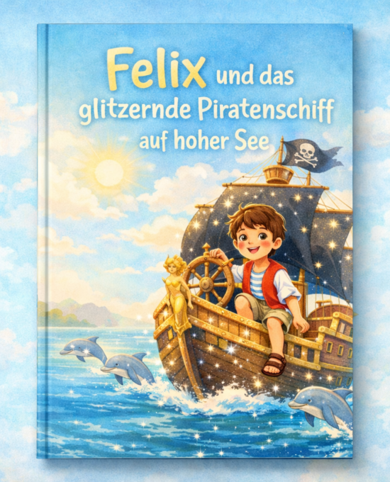 Felix und das glitzernde Piratenschiff auf hoher See