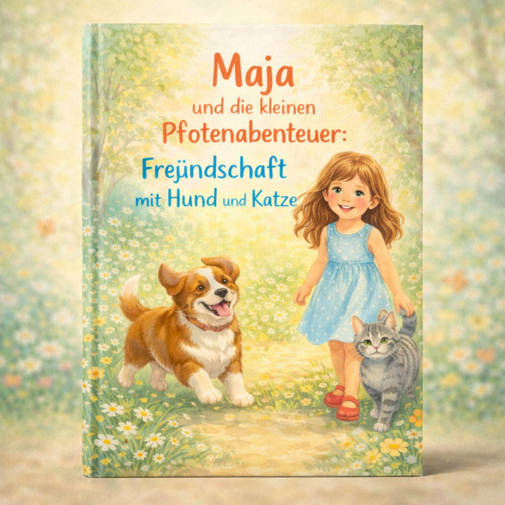 Maja und die kleinen Pfotenabenteuer: Freundschaft mit Hund und Katze