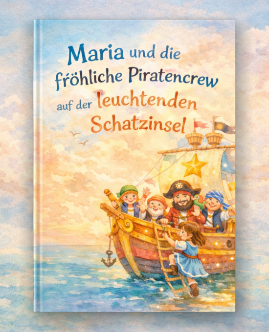 Maria und die fröhliche Piratencrew auf der leuchtenden Schatzinsel
