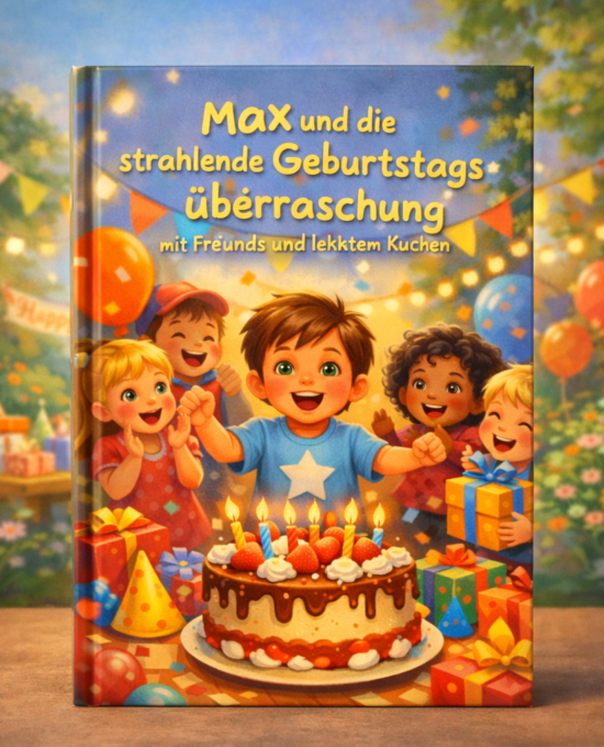 Max und die strahlende Geburtstagsüberraschung mit Freunden und leckerem Kuchen