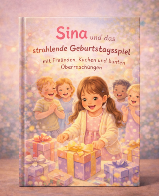 Sina und das strahlende Geburtstagsspiel mit Freunden, Kuchen und bunten Überraschungen