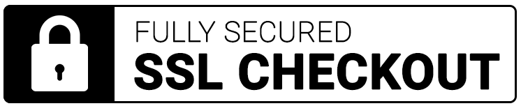 Schloss-Icon und Schriftzug FULLY SECURED SSL CHECKOUT als Hinweis auf sichere SSL-Zahlung.